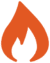 Stylized orange flame icon